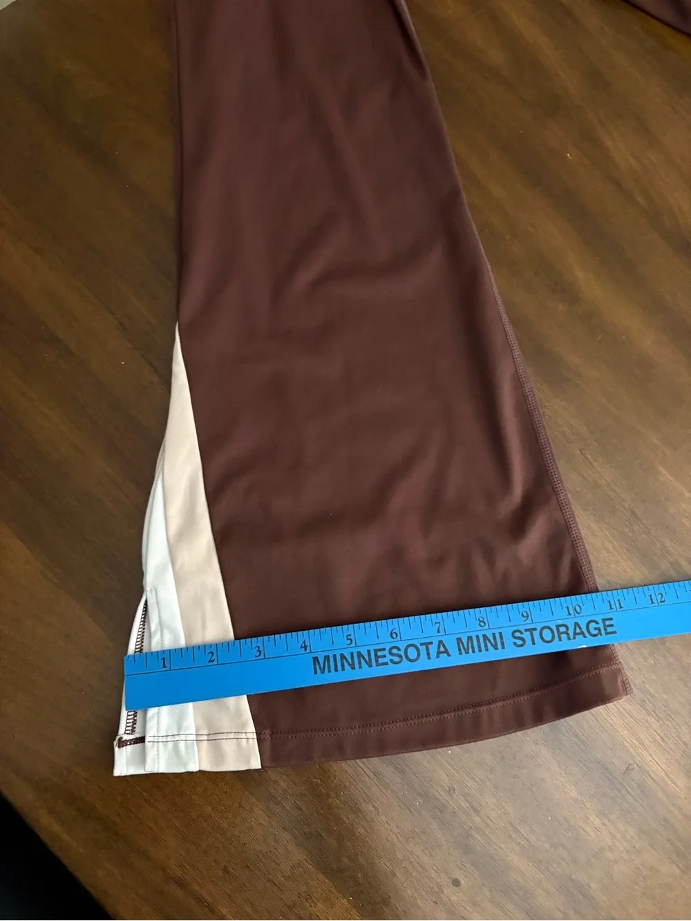 Wilo The Label Large Stretch Flare Leg Leggings Brown Casual Pull On Pants N7